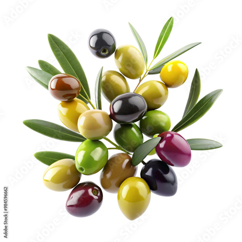 Wallpaper Mural Dynamic oliveswith PNG. Generative AI Torontodigital.ca