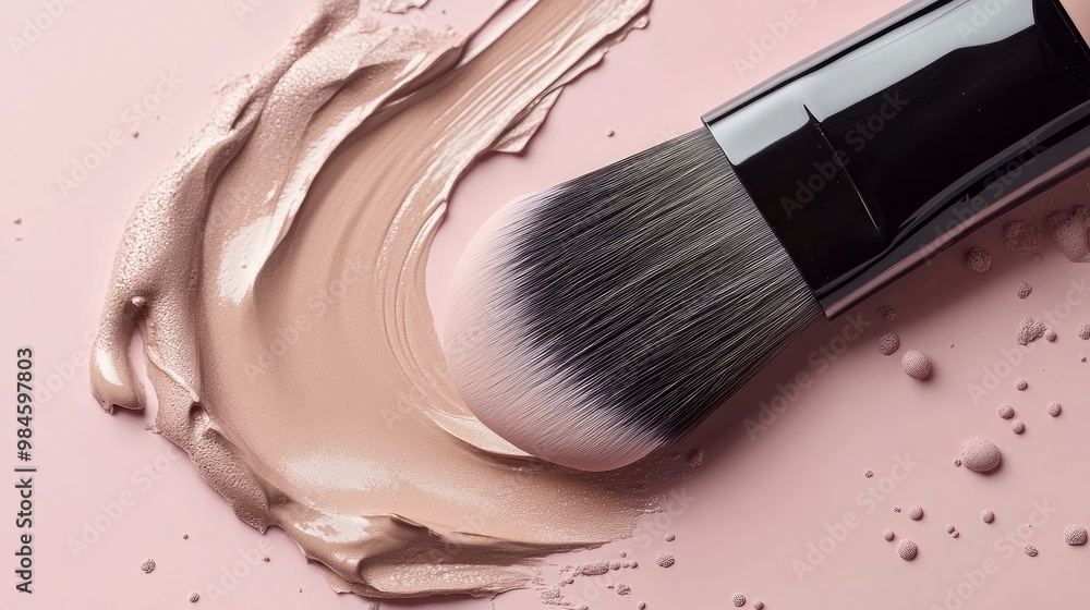 a makeup brush with concealer and foundation a makeup brush with concealer and foundation