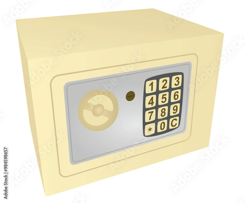 Brown safe box. vector illustration