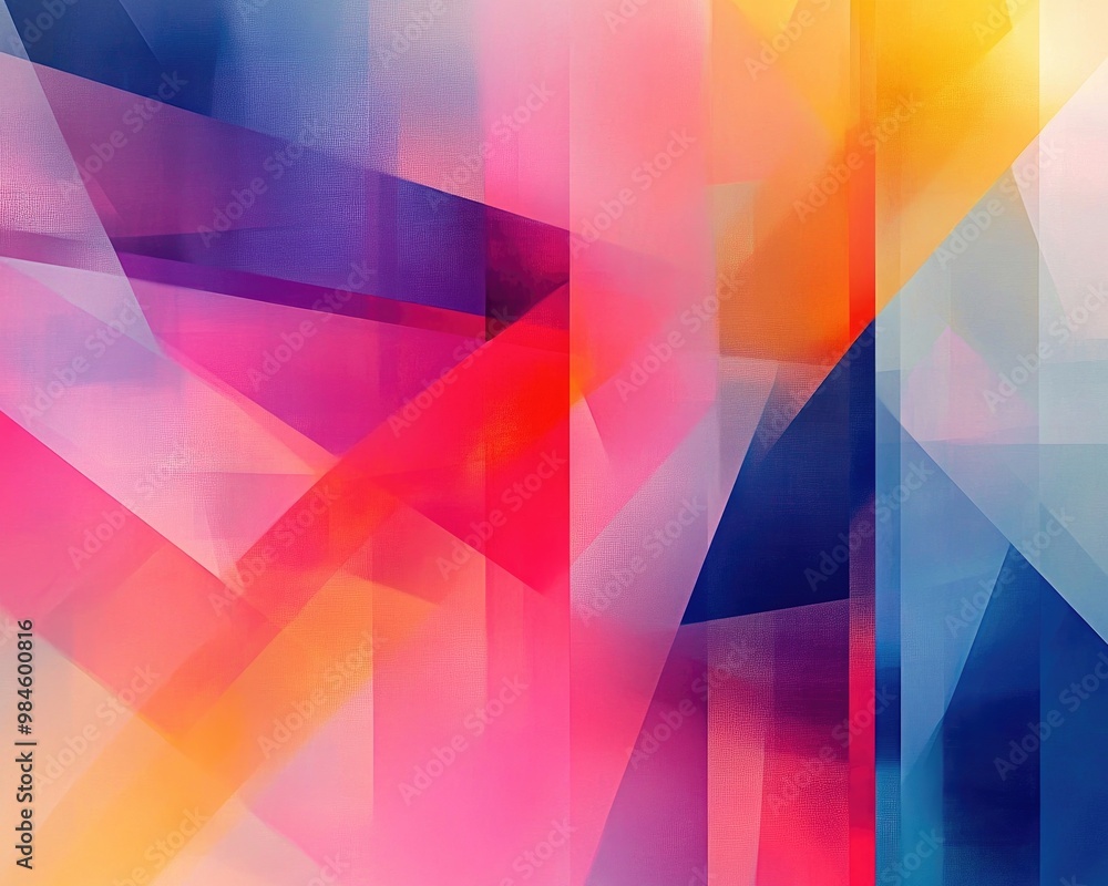 Colorful abstract geometric shapes in a soft blurred style Colorful abstract geometric shapes in a soft blurred style
