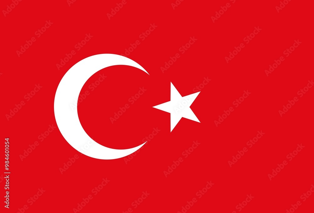 Turkish flag with white star and red crescent moon on round button, perfect for nationalistic designs Turkish flag with white star and red crescent moon on round button, perfect for nationalistic designs