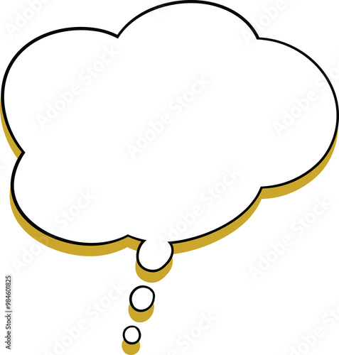 White speech bubble with transparent background