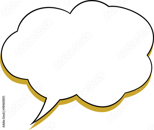 White speech bubble with transparent background