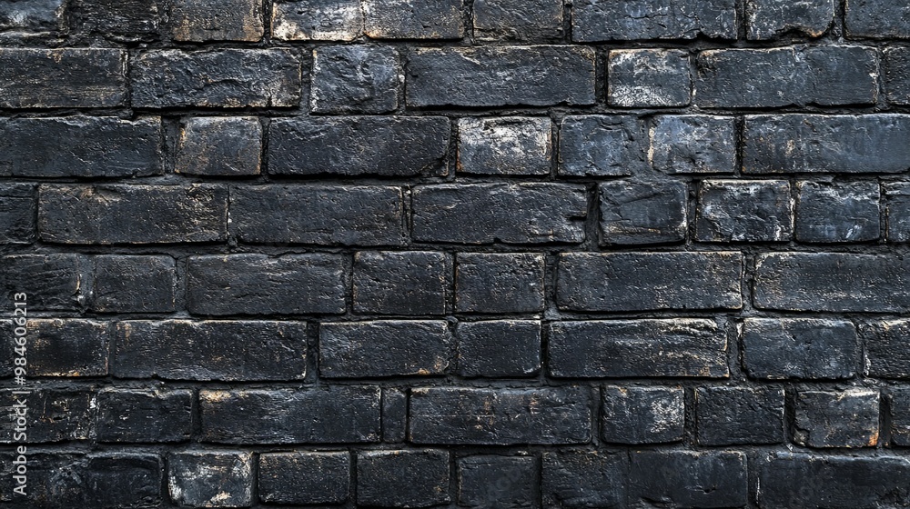 Black Brick Wall with Uneven Mortar Lines Black Brick Wall with Uneven Mortar Lines