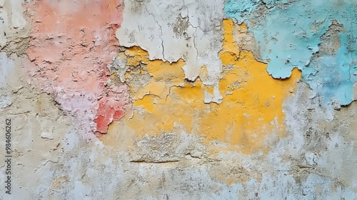 Cement wall, colored