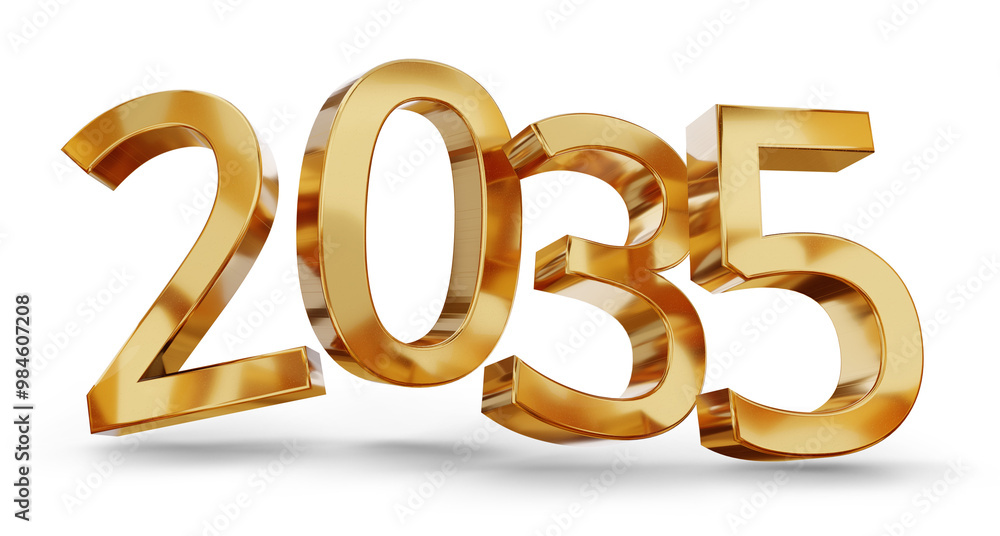year 2035 golden symbol, 3d-illustration year 2035 golden symbol, 3d-illustration
