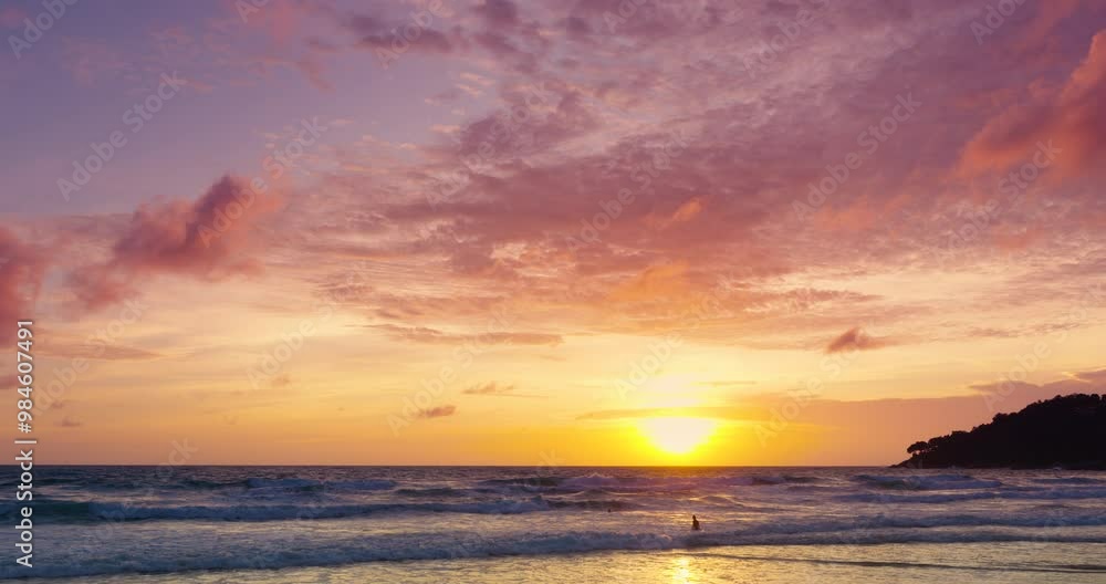 Nature video view of sunset over the sea Nature video view of sunset over the sea
