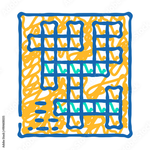 crossword game doodle icon sketch vector. crossword game sign. isolated symbol illustration
