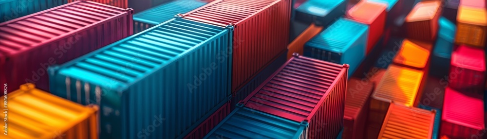 A vibrant array of shipping containers stacked together, showcasing various colors and patterns, reflecting a bustling logistics environment. A vibrant array of shipping containers stacked together, showcasing various colors and patterns, reflecting a bustling logistics environment.