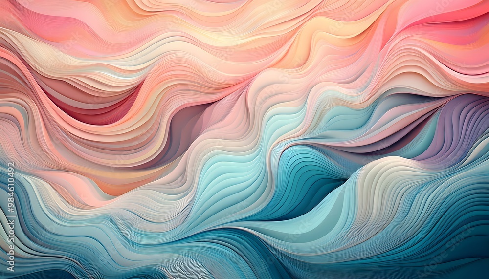 Abstract ripples in pastel-toned gradient hues Abstract ripples in pastel-toned gradient hues