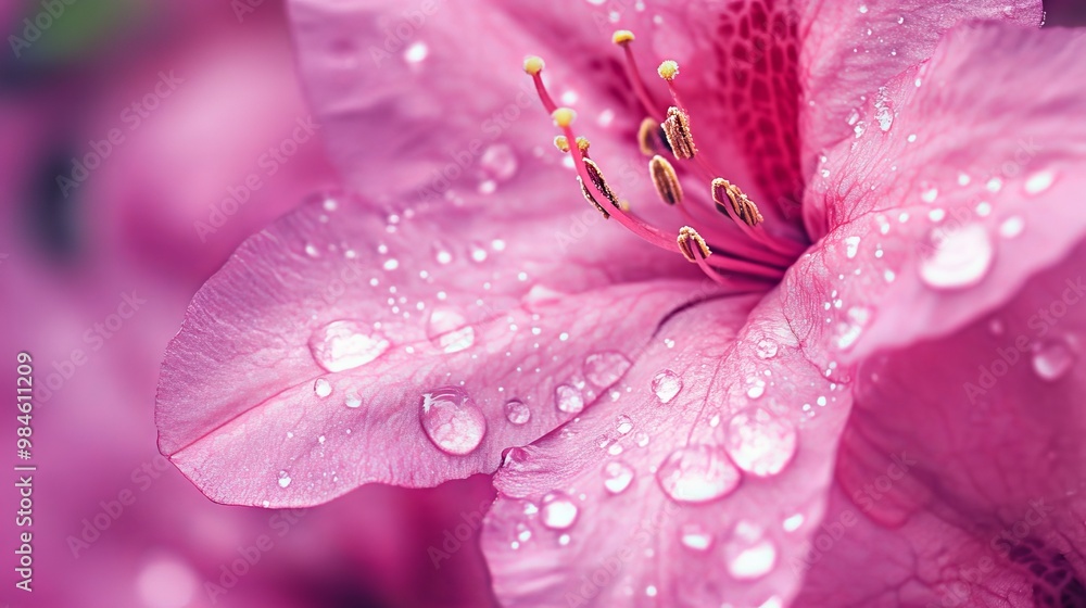 Fototapeta premium Azalea flower with dew