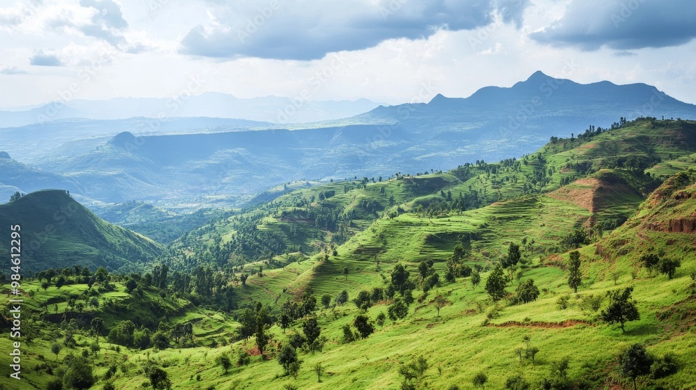 Lalibela's highlands' peaks and landscapes. Lalibela's highlands' peaks and landscapes.