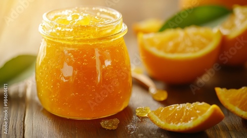 Homemade orange jam, close-up. photo