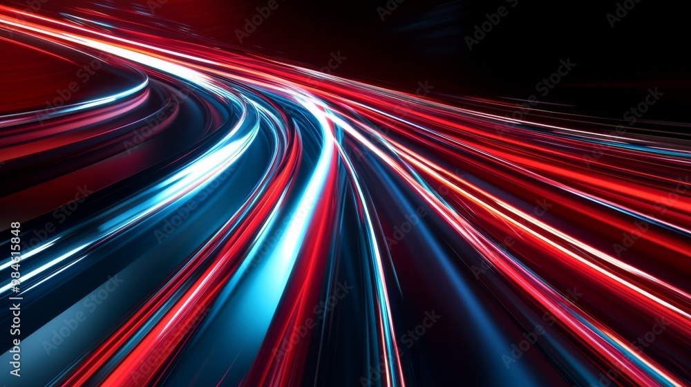 Abstract Speed Lines Red and Blue Glowing Streaks on Black Background, digital art, abstract background, speed light Abstract Speed Lines Red and Blue Glowing Streaks on Black Background, digital art, abstract background, speed light