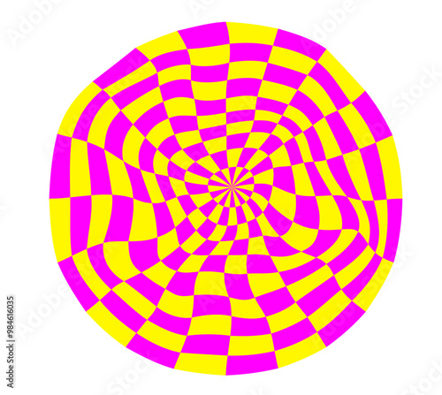 Psychedelic checkerboard poster