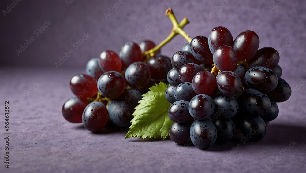 Purple grapes on a matching purple background. Purple grapes on a matching purple background.