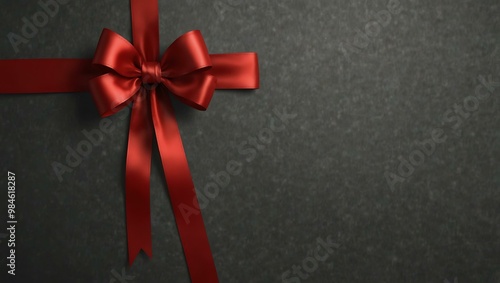 Red bow on a transparent background.