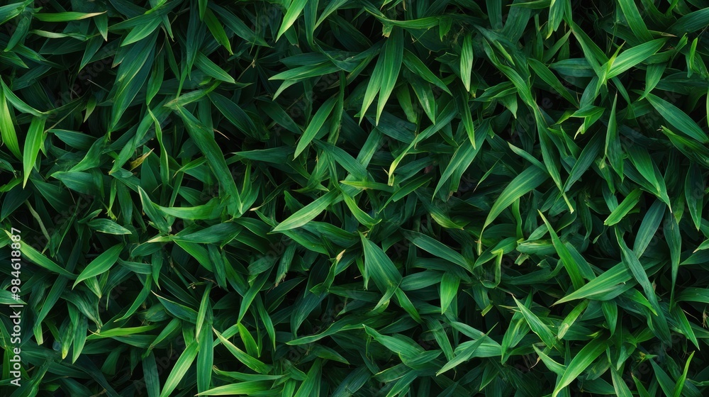 Fototapeta premium Seamless patterns of green grass texture in a colorful garden background viewed from above