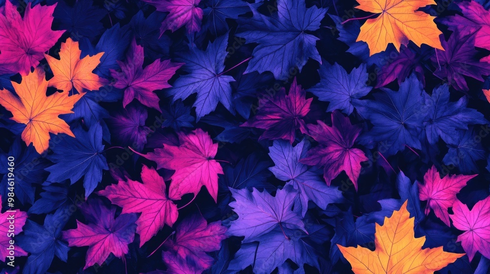 Inverted colors of maple leaves Inverted colors of maple leaves