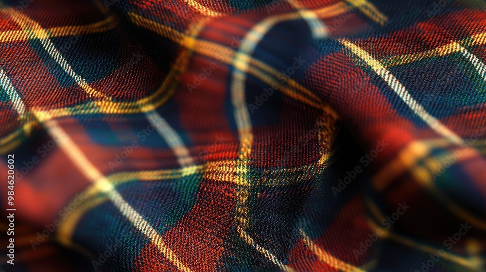 Tartan pattern fabric texture close up Tartan pattern fabric texture close up