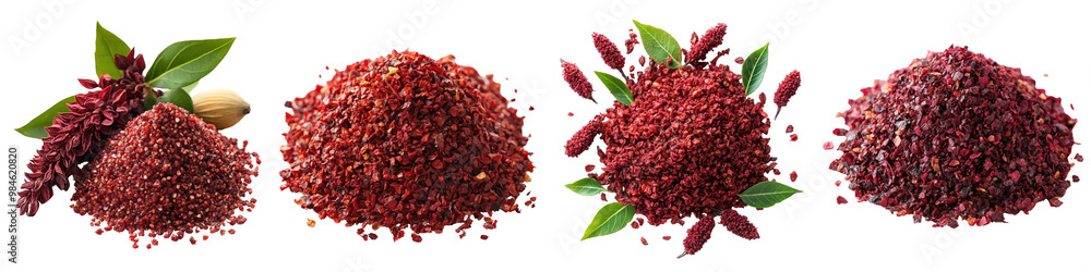 Sumac - Tangy and lemony used in Middle Eastern dishes Isolated on Clear White Background Highly Detailed Sumac - Tangy and lemony used in Middle Eastern dishes Isolated on Clear White Background Highly Detailed