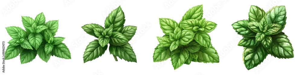 Peppermint - Fresh and cool used in sweets and teas Isolated on Clear White Background Highly Detailed Peppermint - Fresh and cool used in sweets and teas Isolated on Clear White Background Highly Detailed