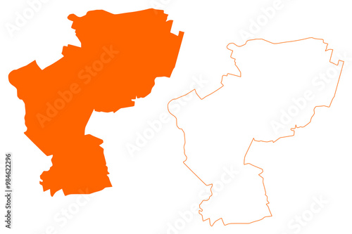 Sint-Michielsgestel municipality (Kingdom of the Netherlands, Holland, North Brabant or Noord-Brabant province) map vector illustration, scribble sketch Sint Michielsgestel map