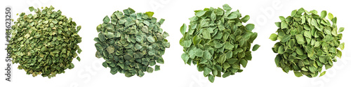 Dried fenugreek leaves - Slightly bitter with a unique flavor used in Indian cuisine Isolated on Clear White Background Highly Detailed