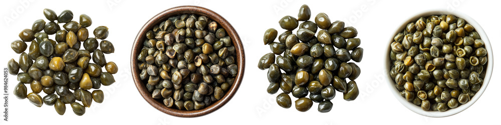 Capers - Briny and tangy adds a sharp flavor to dishes Isolated on Clear White Background Highly Detailed Capers - Briny and tangy adds a sharp flavor to dishes Isolated on Clear White Background Highly Detailed