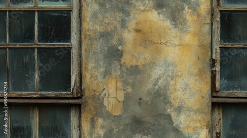 grungy old window in an abandoned building