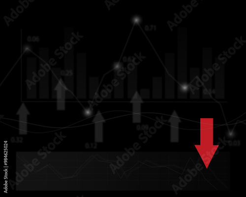 Stock market graphic design on a black background