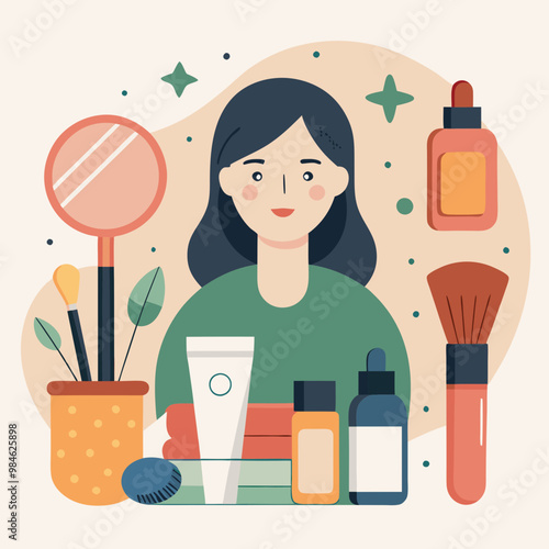 woman applying make up