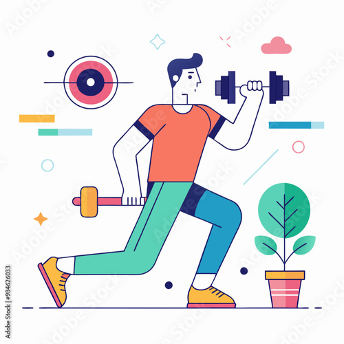 person exercising with dumbbells