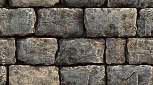 Stone wall constructed from blocks