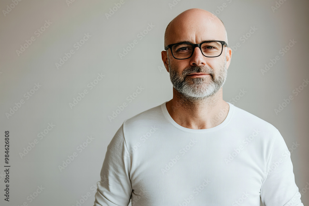 Stylish Middle-Aged Man in Modern Casual Attire, Radiating Confidence and Charisma, Ideal for Professional and Lifestyle Photography in a Studio Setting Stylish Middle-Aged Man in Modern Casual Attire, Radiating Confidence and Charisma, Ideal for Professional and Lifestyle Photography in a Studio Setting