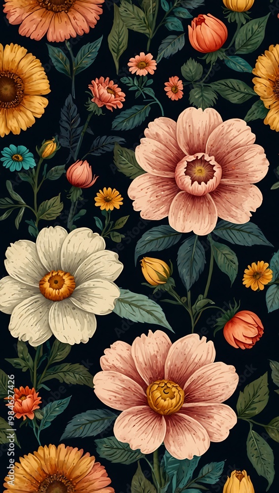 Seamless floral pattern. Seamless floral pattern.