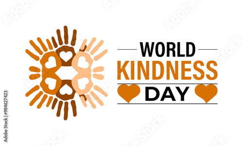 World Kindness Day Vector Illustration on November 13. Hand with Earth and Love for Charitable Assistance Banner, poster and background design template. eps 10.