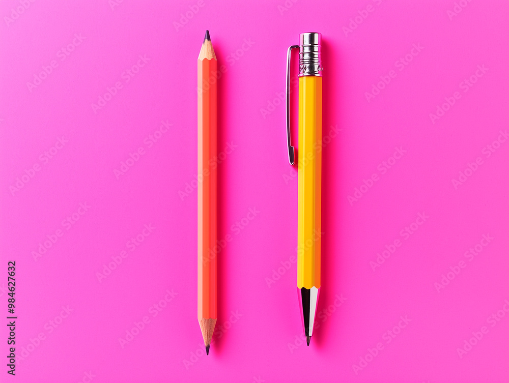 two objects next to each other one is a pencil two objects next to each other one is a pencil
