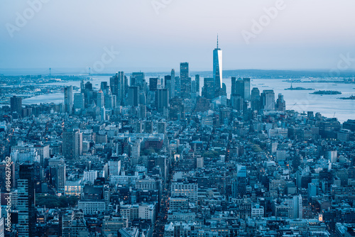 Obraz na płótnie Aerial view of New York City skyline w salonie