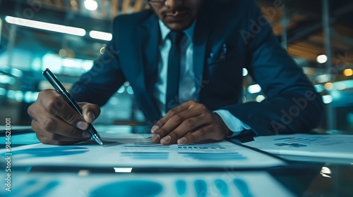 Focused Business Leader Signing Important Documents Symbolizing Decision Making Power