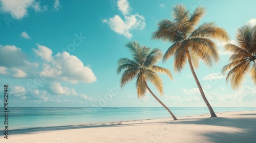 Palm Trees on a Tropical Beach photo