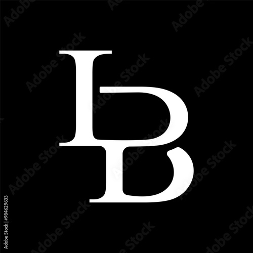 The letters L and B. Are a combination of overlapping letters. Logo template, abbreviation or monogram.   The idea of a business, brand, or company design