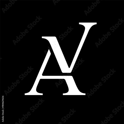 The letters A and V. Are a combination of overlapping letters. Logo template, abbreviation or monogram.   The idea of a business, brand, or company design