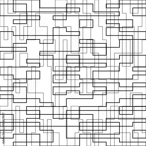 Seamless pattern of lines.  Monochrome background of intersecting lines. Template for cover, banner, poster and creative design