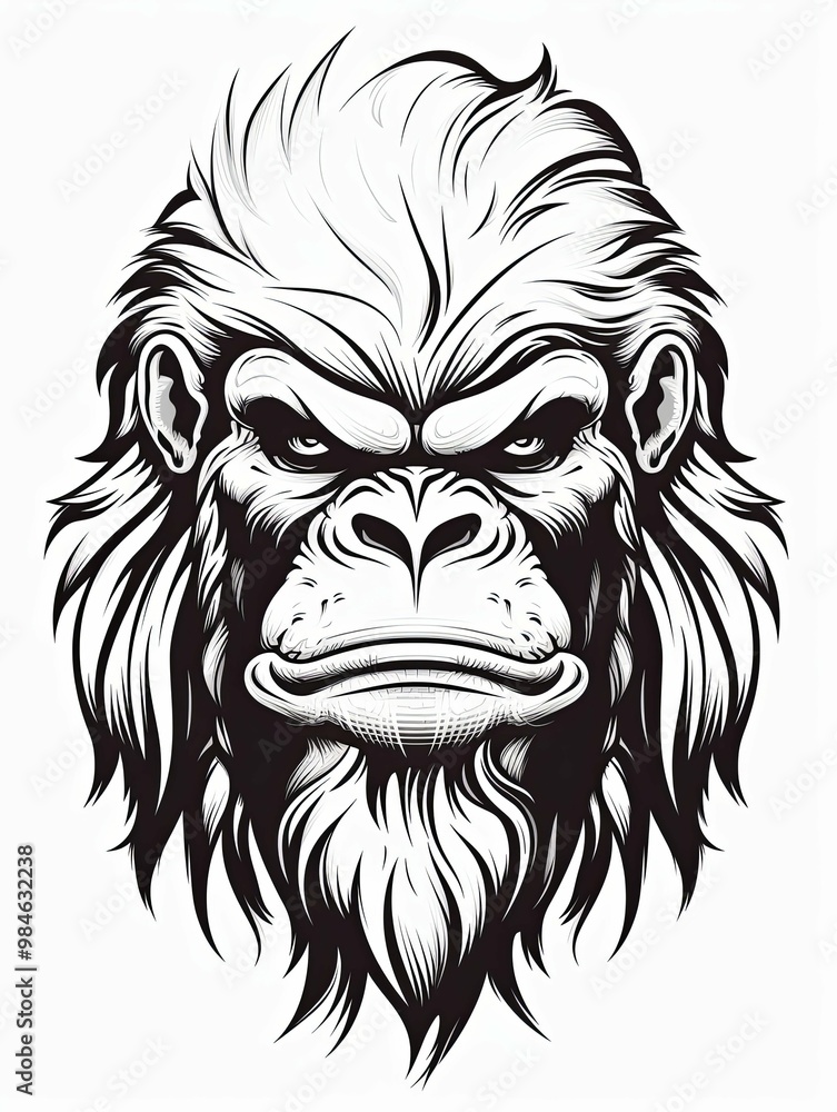 A Close-Up Portrait of a Powerful Gorilla's Face A Close-Up Portrait of a Powerful Gorilla's Face