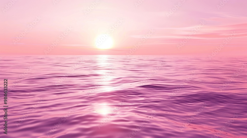 Obraz premium Pink Sunset Over the Ocean