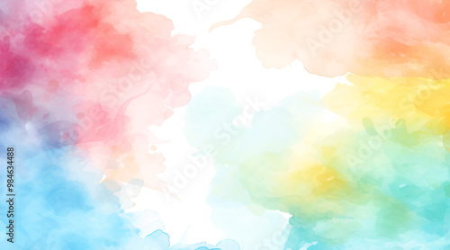 Watercolor splashes create a vibrant and colorful abstract background, perfect for adding a playful and artistic touch to any design