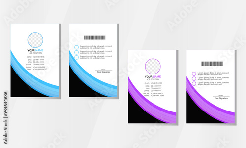 Simple and unique identity card design  with color combination 