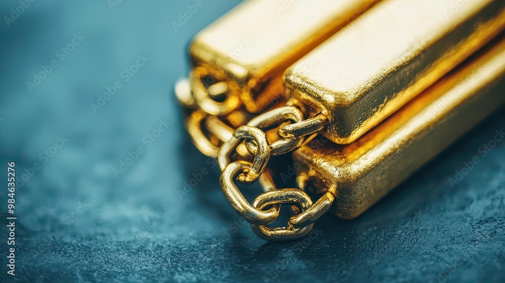 Chains wrapped around gold bars, illustrating protective measures against financial risks Chains wrapped around gold bars, illustrating protective measures against financial risks