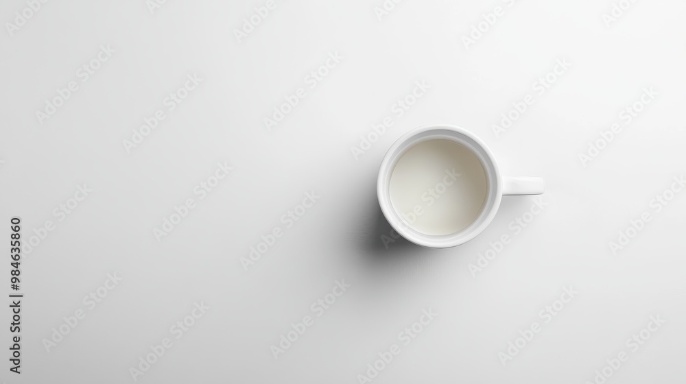 Minimalist White Cup on Simple Background Minimalist White Cup on Simple Background
